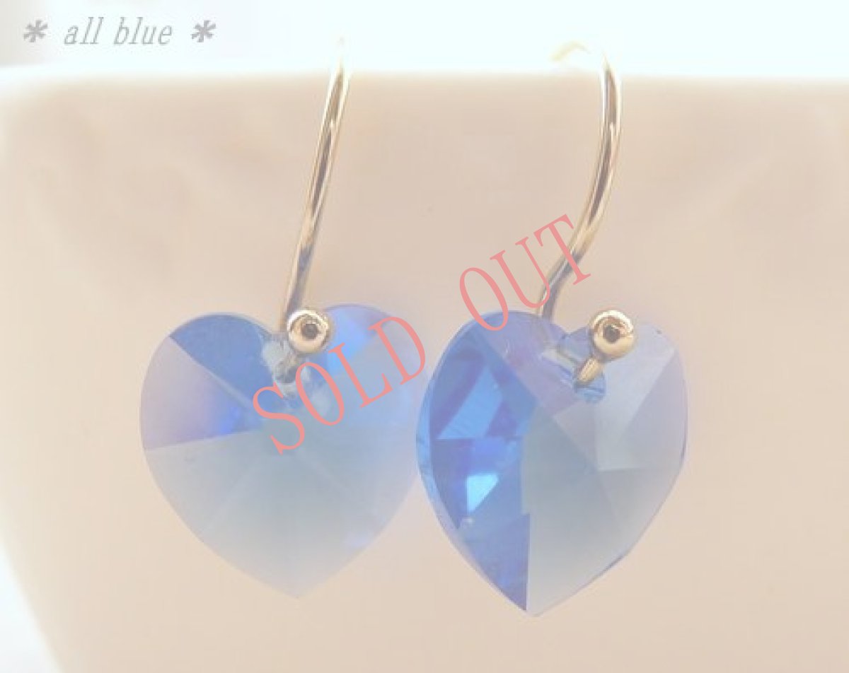 画像4: ＊SWAROVSKI ＊ Blue heart ＊　サージカルステンレス ピアス　 (4)