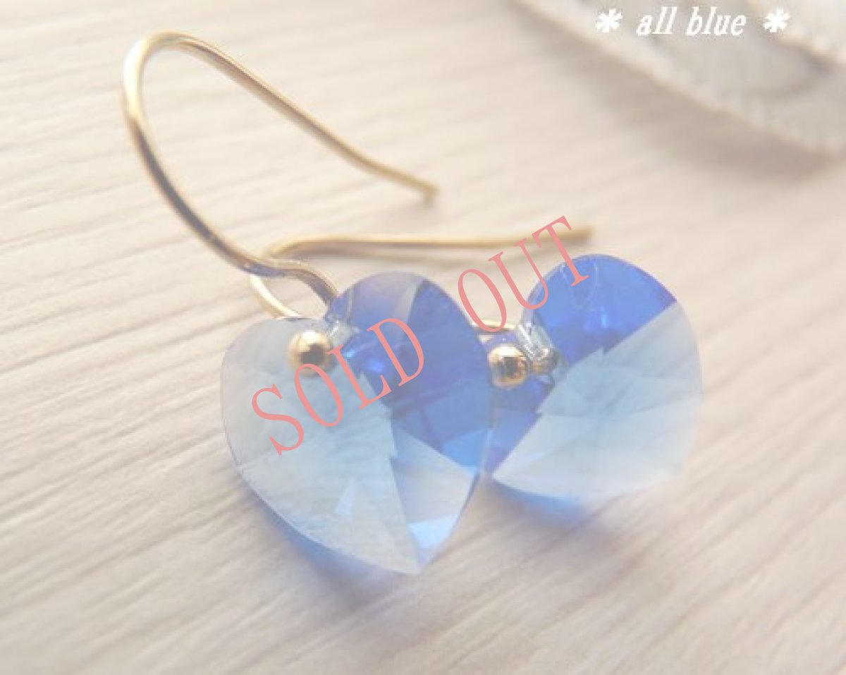 画像3: ＊SWAROVSKI ＊ Blue heart ＊　サージカルステンレス ピアス　 (3)