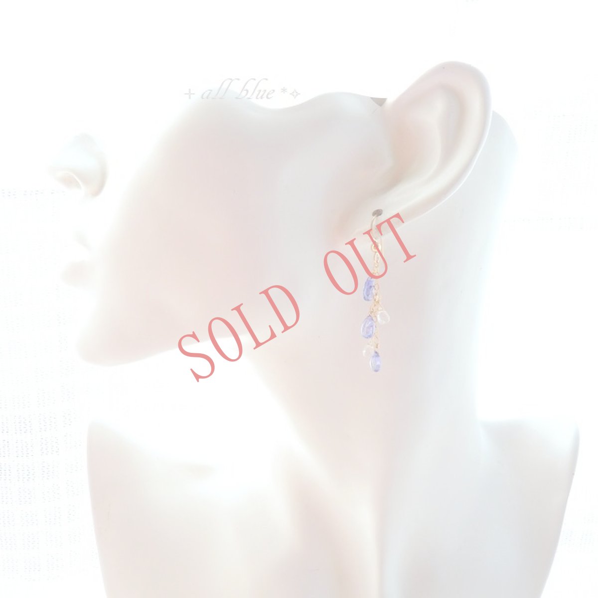 画像6: 【願望達成・問題解決・成功の石】宝石質タンザナイトAAAA×レインボームーンストーン　*しずく* 鈴なり　ロングピアス　14kgf (6)