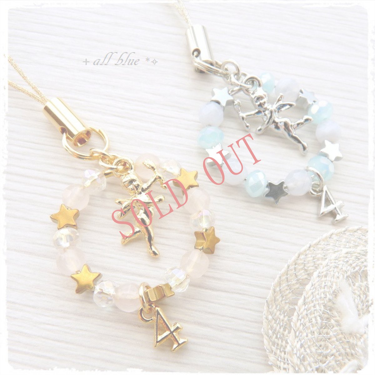 画像6: 第５チャクラ【ありのままの自分を表現する・コミュニケーション・リラックス 友情 危険回避】エンジェルナンバー４✩天使と共に✩　ブルーレースアゲート×ヘマタイト　エンジェル ストラップ (6)