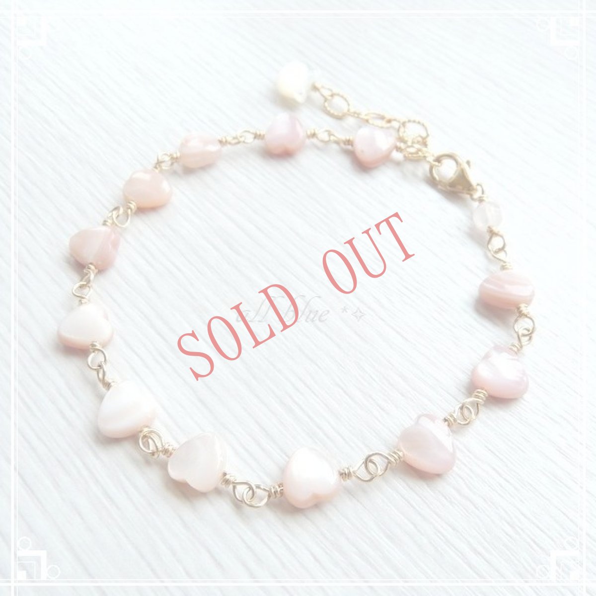 画像3: 【猫モチーフ】ハートのピンクシェル×ホワイトシェルのぷっくり猫　♡ふんわり姫系♡　Lovely Cat 　14kgfブレスレット (3)